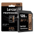 Lexar 633X Professional 128GB V30 U3 SDHC™/SDXC™ UHS-I Memory Cards (up to 95MB/s read, Write 45MB/s)