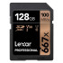 Lexar 667X Professional 128GB U3 V30  SDXC™ UHS-I Memory Cards (up to 100MB/s read, Write 90MB/s)
