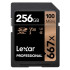 Lexar 667X Professional 256GB U3 V30  SDXC™ UHS-I Memory Cards (up to 100MB/s read, Write 90MB/s)
