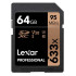 Lexar 633X Professional 64GB V30 U3 SDHC™/SDXC™ UHS-I Memory Cards (up to 95MB/s read, Write 45MB/s)