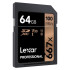 Lexar 667X Professional 64GB U3 V30 SDXC™ UHS-I Memory Cards (up to 100MB/s read, Write 60MB/s)
