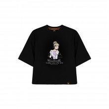 Disney Princess Series: Cinderella Women Tee (Black, Size S)