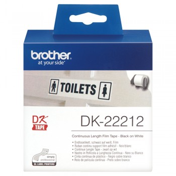 Brother DK22212 Black on White Continuous Length Film - 62mm x 15.24m 