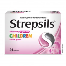 Strepsils Strawberry Sugar Free Lozenges 24s